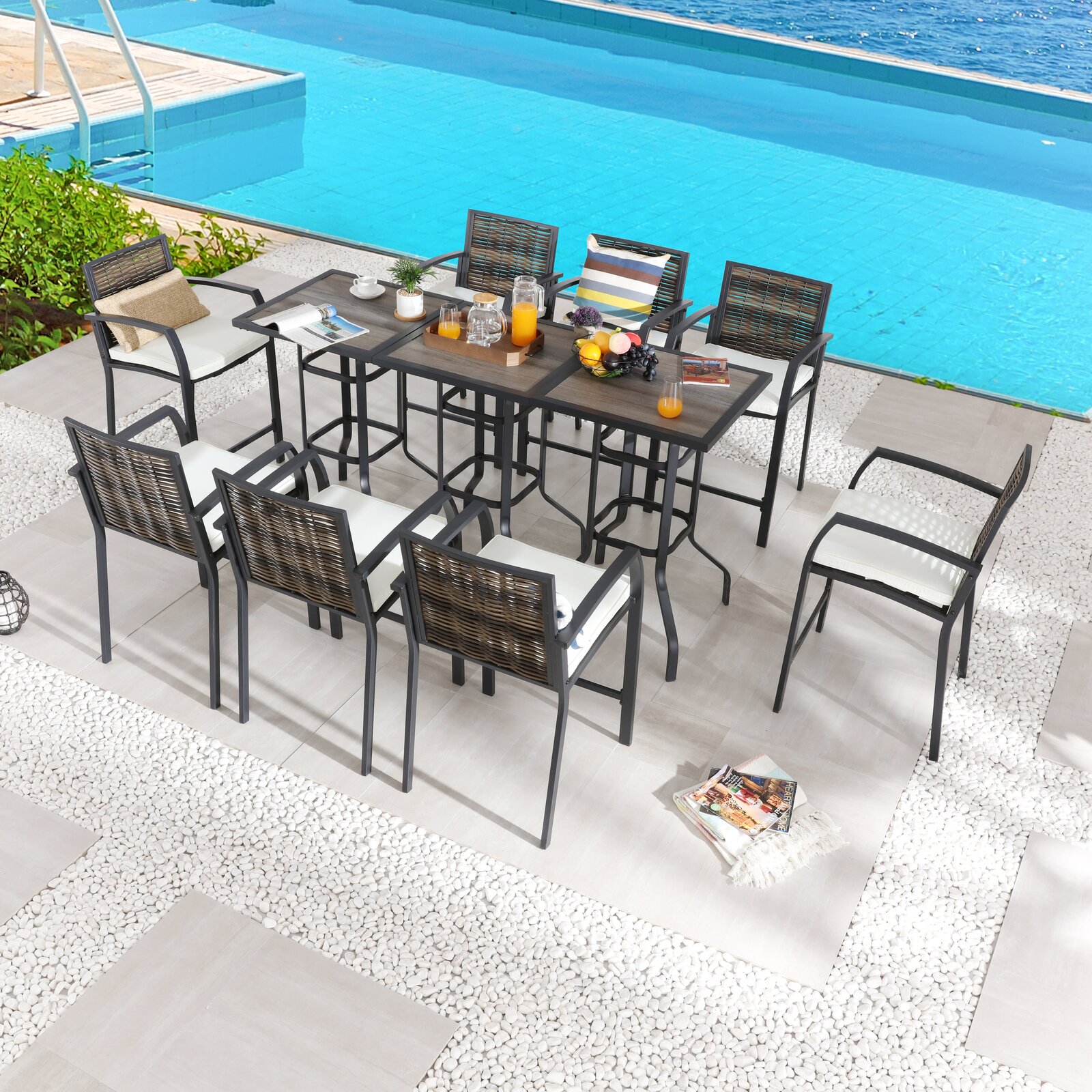 Wildon Home? Abriona Square 8 - Person Outdoor Dining Set with Cushions